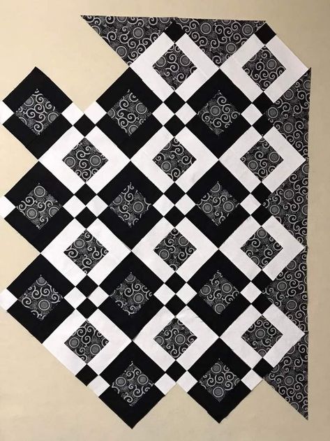 Quilt Pattern Ideas For Men, Quilt Patterns For Men Easy, Challenging Quilt Patterns, Four Color Quilt Patterns, Quilts With Large Print Fabric, 3 Color Quilts Patterns Free, Chandelier Quilt Pattern Free, Black And White Quilts Patterns Ideas, 3 Color Quilts