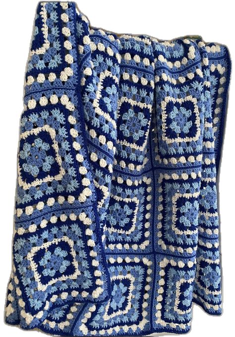 Blue And Beige Crochet Blanket, Dark Blue Crochet Blanket, Crochet Blanket Blue And White, Granny Square Blanket Blue, Blue Crochet Projects, Blue And White Crochet Blanket, Crochet Blanket Blue, Blue Crochet Blanket, Blue And White Crochet