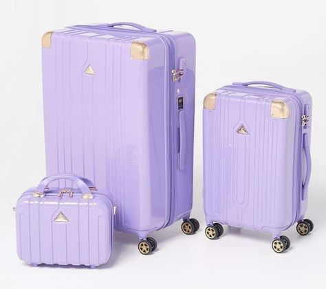 Footwear Aesthetic, Luggage Sets Cute, Purple Suitcase, Purple Luggage, Yugi Muto, Best Travel Luggage, Cute Suitcases, Cute Luggage, Stylish Luggage