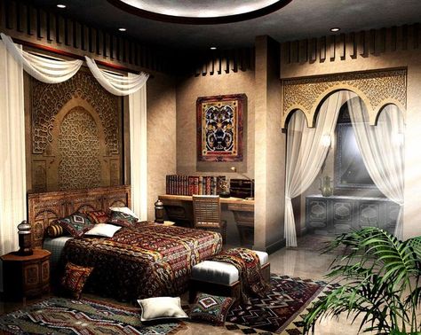 1000+ ideas about Arabian Nights Bedroom on Pinterest | Rustic bed ... Bedroom Ideas Indian Style, Exotic Bedrooms, Indian Bedroom Design, Beautiful Bed Designs, Luxury Bedroom Interior, Indian Bedroom, Moroccan Bedroom, Decor Eclectic, Luxury Bedroom Design