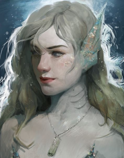 ArtStation - 5, Anna Poltoranina Dnd Siren, Merfolk Dnd, Sea Elf Dnd, Water Genasi Female, Sea Elf Female Dnd, Dnd Mermaid, Water Elf, Water Genasi, Sea Elf