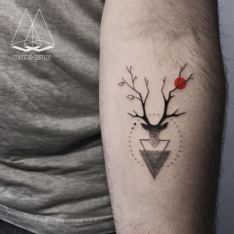 Antler Tattoos, Antler Tattoo, Deer Tattoo Designs, 20 Tattoo, Becoming A Tattoo Artist, Dot Tattoos, Deer Tattoo, Wrist Tattoos For Guys, Triangle Tattoos