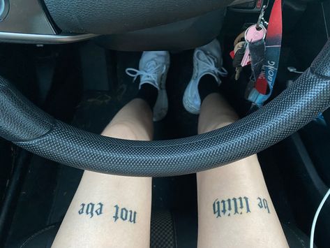 Lilith And Eve Tattoo, Be Lilith Never Eve Tattoo, Knee Tattoo Quote, Above The Knee Tattoo Quote, Be Lilith Never Eve, Eve Tattoo, Above Knee Tattoo, Tattoo Quote, Quote Tattoo