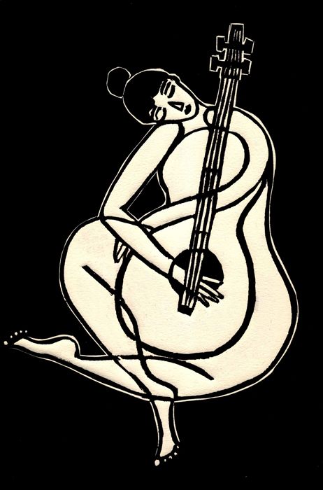 cristina gayarre Cellist Drawing, Cello Illustration, Cello Art, Concert Poster Design, Music Drawings, Music Illustration, Music Painting, Musical Art, Sketch Painting