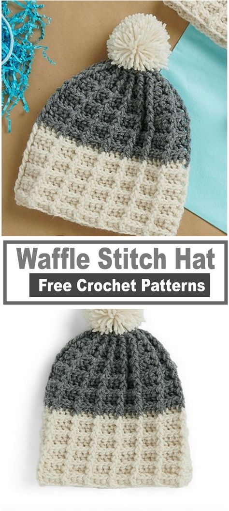 Crocheted Waffle Stitch, Waffle Stitch Baby Hat, Waffle Crochet Hat Free Pattern, Waffle Stitch Beanie Free Pattern, Waffle Stitch Scarf Pattern, Crochet Waffle Stitch In The Round, Waffle Stitch In The Round, Waffle Weave Crochet, Waffle Stitch Crochet Pattern