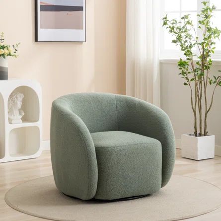 Ivy Bronx Katherline Upholstered Barrel Chair - Wayfair Canada Office And Nursery, Barrel Swivel Chair, Round Swivel Chair, Green Accent Chair, Porch Chairs, Lounge Bedroom, Party Chairs, Fireside Chairs, Hotel Lounge