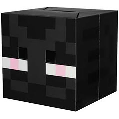 Minecraft: Enderman Cardboard Head #Minecraft: #Enderman #Cardboard #Head Minecraft Mask, Minecraft Box, Minecraft Heads, Minecraft Party Supplies, Minecraft Valentines, Minecraft Costumes, Minecraft Enderman, Cardboard Costume, Cardboard Mask