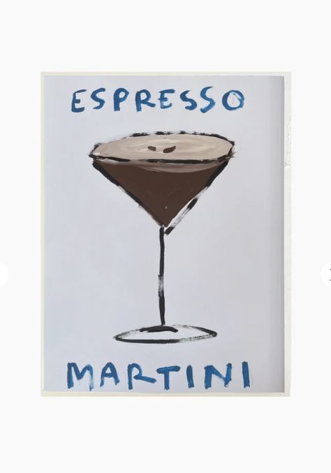 MAY WATSON ART Espresso Martini Art Print £60.00 Martini Painting, Martini Art, Destination Wedding Gifts, Martinis Drinks, Wedding Gift Guide, Unique Gifts For Friends, Coffee Painting, Room Prints, Personalized Anniversary Gifts