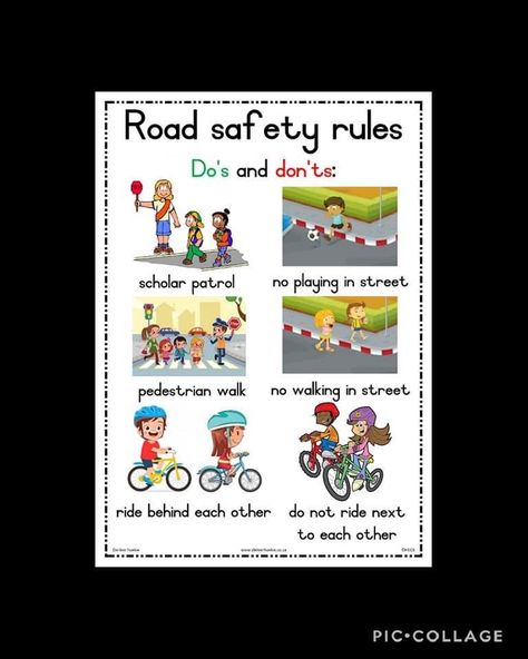 Road Safety Poster, Safety Rules For Kids, Road Rules, Pedestrian Walk, Safety Poster, Safety Posters, Safety Rules, Life Mantras, Vedic Art