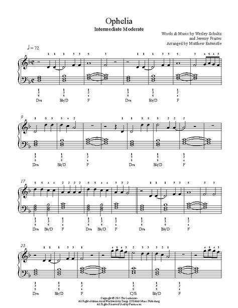 Ophelia by The Lumineers Piano Sheet Music | Intermediate Level Easy Popular Piano Sheet Music, Lumineers Piano Sheet Music, I See The Light Piano Sheet Music, The Entertainer Piano Sheet Music, Lumineers Sleep On The Floor, Guitar 101, Je Te Laisserai Des Mots Piano Sheet, Learn To Play Piano, Popular Piano Sheet Music