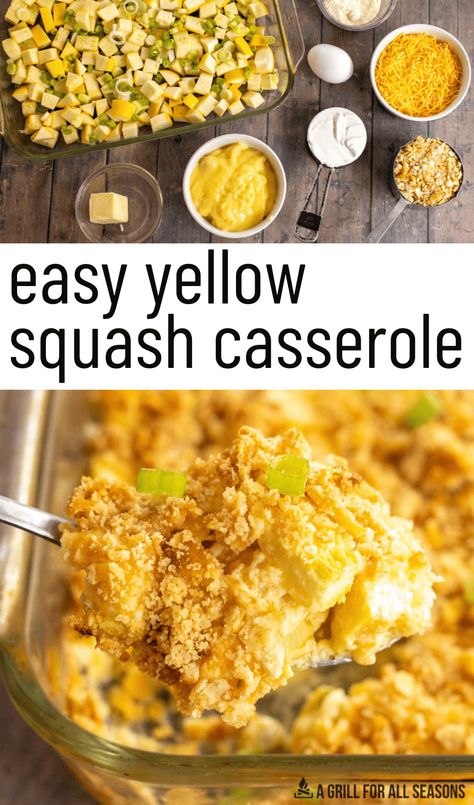 This Squash Casserole Recipe with Cream of Chicken Soup makes a delicious side dish. It's the perfect combination of creamy and crunchy and a great way to feed the whole family fast. This true Southern recipe is a great addition to the dinner table. Squash Casserole With Cream Of Chicken Soup, Squash Casserole Cream Of Mushroom, Yellow Squash Recipes Casserole With Cream Of Mushroom Soup, Squash Casserole With Ritz Crackers And Cream Of Chicken Soup, Yellow Squash Casserole With Cream Of Chicken Soup, Squash Casserole With Cream Of Mushroom, Ww Squash Casserole, Frozen Squash Casserole, Dixie Cafe Squash Casserole Recipe