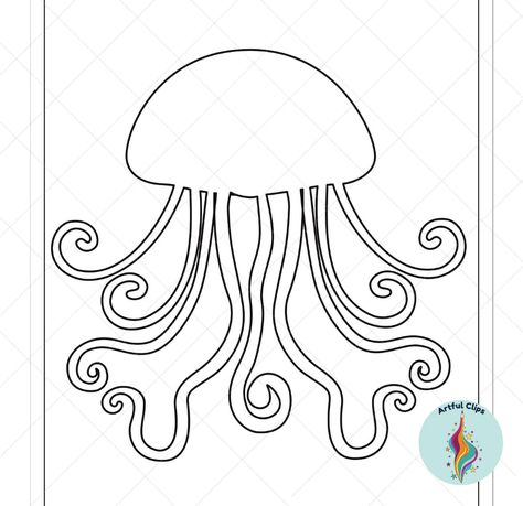 Craft activities can be a lot of fun and easy to set up for preschool and kindergarten students. This versatile, black and white jellyfish template set is perfect for preventing the overwhelm that often comes with a blank page. It is designed to motivate kids to create, enjoy the process, and be proud of the outcome. Jellyfish Template, Jellyfish Outline, Black And White Jellyfish, Sea Turtle Craft, Jellyfish Images, White Jellyfish, Crab Crafts, Shark Craft, Q Tip Painting