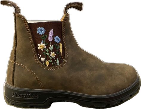 Granola Style, Embroidery Boots, Blundstone Boots, Lovely Dresses, Cute Outfits, Embroidery, My Style, Collage, Boots