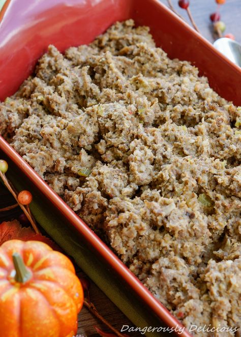 Savory Meat Stuffing Meat Stuffing Recipes, Sausage Meat Stuffing, Traditional Stuffing Recipe, Meat Stuffing, Beef Sausage Recipes, Best Stuffing Recipe, Turkey Stuffing Recipes, Sausage Stuffing Recipe, Best Thanksgiving Side Dishes