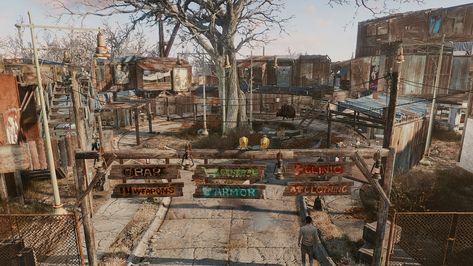 Sanctuary Hills Settlement, Fallout 4 Sanctuary Ideas, Fallout Buildings, Character Design School, Fallout 4 Danse, Fallout 4 Locations, Creation Games, Fallout Four, My Time At Sandrock