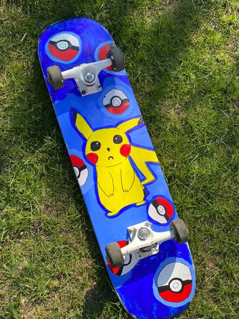 Longboard Deck, Skateboard Art Design, Art Pokemon, Longboard Decks, Skate Art, Skateboard Design, Skateboard Art, Pokemon Art, Pikachu