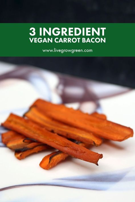 Vegan Carrot Bacon, Carrot Bacon, Breakfast Alternatives, Plant Based Breakfast, Vegan Meal Plans, Recipes Vegetarian, 3 Ingredient, Easy Vegan, Vegan Food