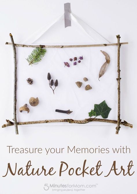 My kids would really enjoy this craft project, they love collecting treasures in our Fun family activity to do this Spring! Nature Craft Ideas, Contact Paper Crafts, Nature Crafts Kids, Pocket Art, Flower Crafts Kids, Twig Crafts, Tv Walls, Plant Activities, Toddler Craft