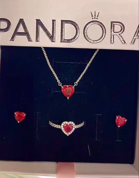 Valentines red heart jewellry Pandora Red Heart Necklace, Pandora Red, Heart Jewellery, Cute Presents, Cute Piercings, Jewelry Accessories Ideas, Pandora Rings, Dope Jewelry, Pandora Bracelet Charms