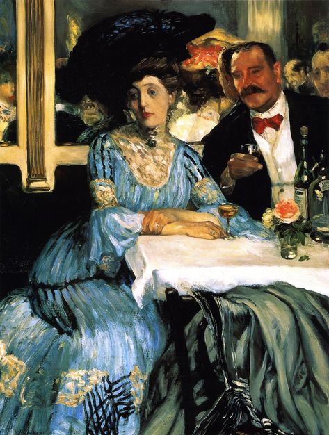 1905 Chez Mouquin, William Glackens William Glackens, Ashcan School, Barnes Foundation, American Realism, William James, Victor Vasarely, Williams James, Romantic Scenes, Oil Painting Reproductions