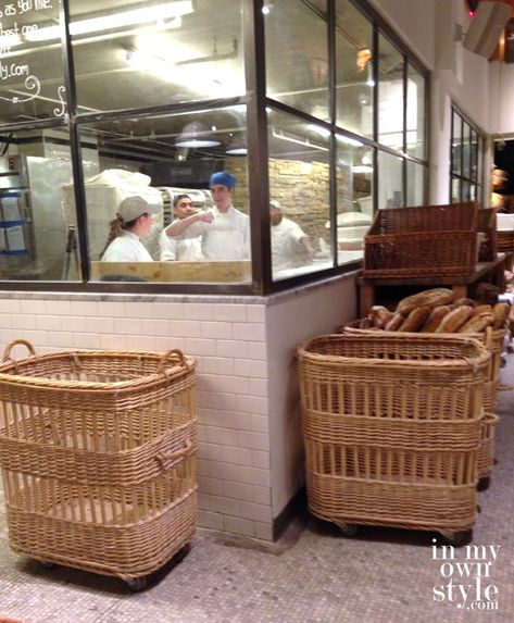 Big-bread bakers baskets-on-wheels-at-Eataly-in-BYC Rolling Blankets In Basket, Rolling Towels For Basket, Storage Basket On Wheels, Add Wheels To Basket, Bakers Rack Storage Bins, Laundry Basket On Wheels, Rolling Storage Bins, Rolling Laundry Basket, Laundry Basket Storage