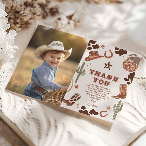 Western First Rodeo boy birthday photo thank you Rodeo Birthday Parties, Western Birthday, Rodeo Birthday, First Rodeo, Writing Space, Birthday Photo, Birthday Design, Birthday Photos, 1st Birthday Parties