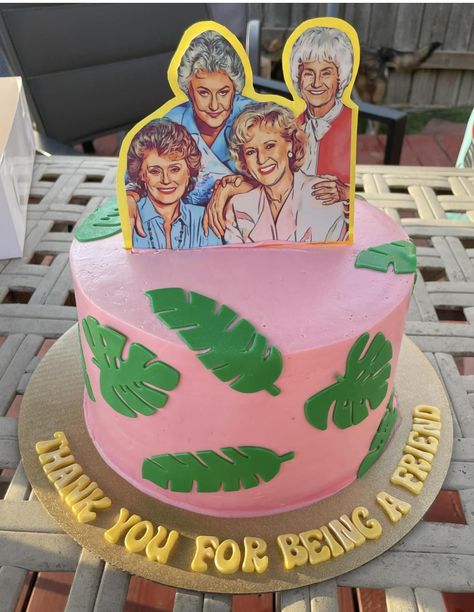 Golden Girls Cake Ideas, Golden Girls Birthday Cake, Golden Girls Theme Party, Golden Girls Theme, 21st Bday Cake, Golden Birthday Cakes, Golden Birthday Parties, Girls Cake, Party Cupcakes