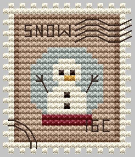 Snow Globe Cross Stitch Pattern, Cross Stitch Skiing, Tiny Cross Stitch Patterns Minis, Snow Globe Cross Stitch, Mini Christmas Cross Stitch, Cross Stitch Christmas Patterns, Stamp Cross Stitch, Globe Snowman, Snowman Cross Stitch