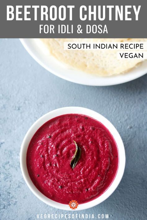 Indian Beetroot Recipes, Breakfast Dip, Beetroot Chutney Recipe, Sandwich Chutney Recipe, Coconut Lentils, Beetroot Recipe, South Indian Vegetarian Recipes, Pachadi Recipe, Healthy Indian Snacks