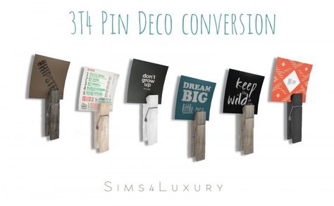 Sims4Luxury: 3T4 Pin Deco conversion • Sims 4 Downloads Sims 4 Mods Cc, Sims 4 Cc Decor, Download Sims, Cc Sims4, David Sims, Kitchen Clutter, Sims 4 Downloads, Sims 4 Update, Sims 4 Cc Furniture