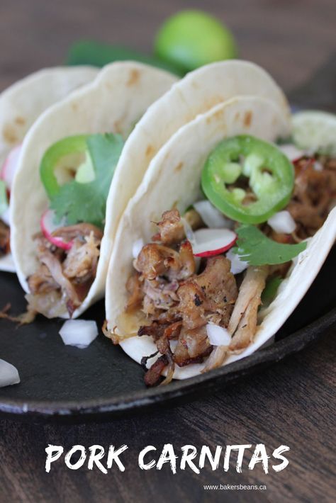 Pork Carnitas are an excellent way to use up leftover pulled or roast pork. Simple to make and delicious to eat. #PulledPork #porkcarnitas #leftovers #pork #tacos via @Bakersbeans Leftover Pork Roast Recipes, Leftover Pork Loin Recipes, Leftover Pork Tenderloin, Leftover Pork Roast, Leftover Pulled Pork, Pulled Pork Leftovers, Leftover Pork, Pork Roast Recipes, Pork Carnitas