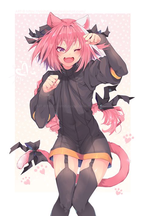 Nyan-stolfo by Srinitybeast Astolfo Fanart Cute, Astolfo Fate, Oppa Gangnam Style, Anime Traps, Wallpaper Animes, Anime Oc, Cute Anime Guys, Cute Anime Character