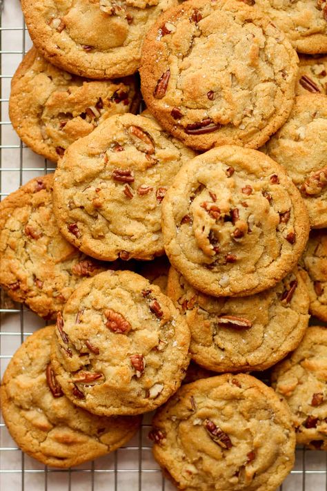 Buttery Butter Pecan Cookies, Buttery Pecan Cookies, Maple Butter Pecan Cookies, Butter Crunch Cookies Recipes, Butter Pecan Toffee Cookies, Southern Butter Pecan Cookies, Browned Butter Pecan Cookies, Peanut Butter Pecan Cookies, Butter Pecan Cookies Easy