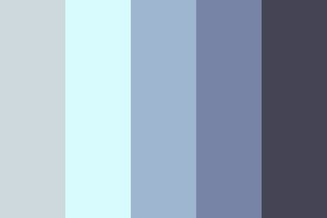 Cold Morning Color Palette Cold Colours Aesthetic, Cold Blue Color Palette, Cloudy Color Palette, Cold Pallet Colors, Cold Colors Aesthetic, Icy Color Palette, Cold Colour Palette, Cold Colors Palette, Ice Color Palette