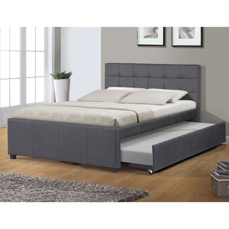 Trundle Bed Frame, Simple Bed Designs, Murphy Bed Ikea, Twin Trundle Bed, Murphy Bed Plans, Bed Platform, Full Platform Bed, Pull Out Bed, Upholstered Panel Bed