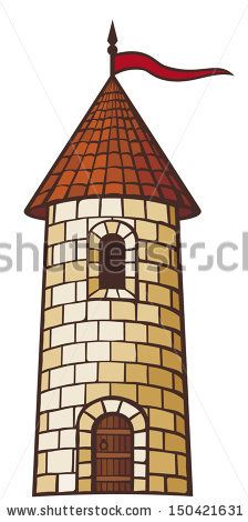 medieval tower (old castle) - stock vector Pisa Tower, Holiday Homework, Medieval Tower, Old Castle, Castle Tower, Line Sketch, Château Fort, Red Roof, Bullet Journal Design Ideas