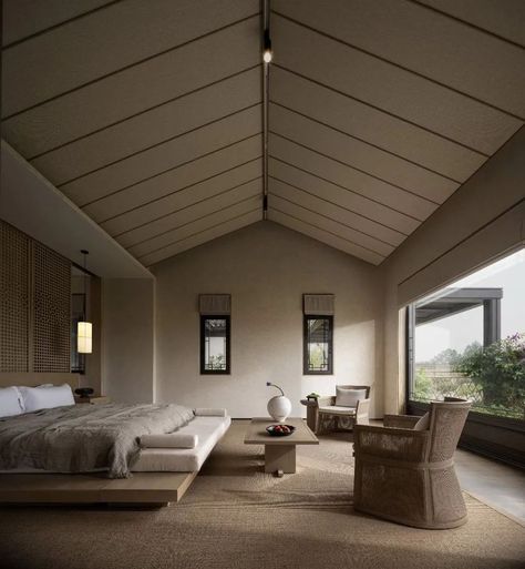 Interior Architecture Drawing, Asian Interior, Round Beds, Resort Design, Cottage Interior, Spring Resort, Types Of Rooms, Minimalist Interior Design, Ceiling Design