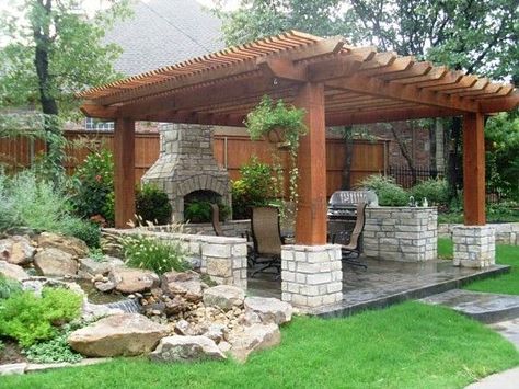 Creative Pergola Designs and DIY Options Kitchen Pergola, Corner Pergola, Building A Pergola, Pergola Attached To House, Pergola Design, Backyard Pergola, Covered Pergola, Pergola With Roof, Pergola Plans