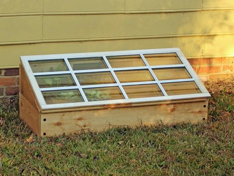 Build A Cold Frame, Build A Window, Cold Frame Plans, Cold Frame Greenhouse, Cold Frame Diy, Cold Frame Gardening, Miniature Greenhouse, Old Window Frames, Pallet Shed