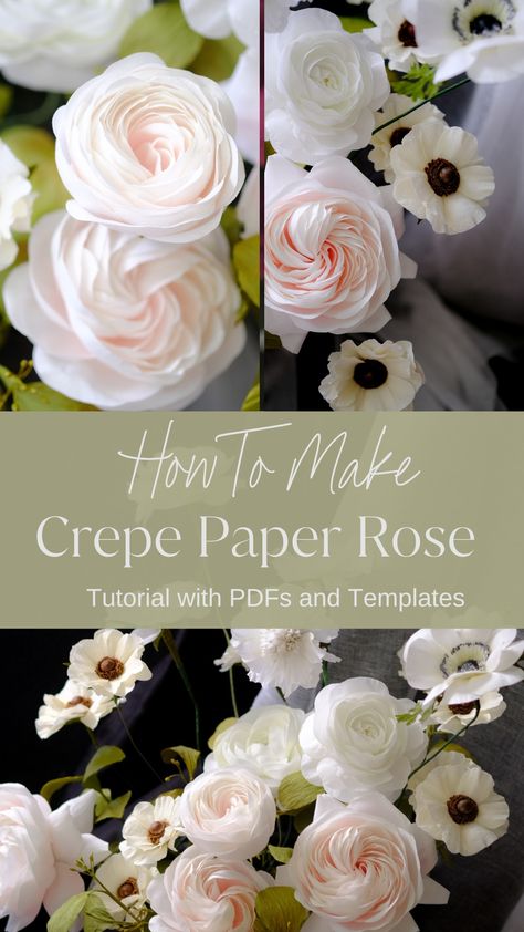 What’s more charming than a #garden #rose? I collaborated with #watercolor #artist Sarah Simon to bring you a step-by-step #tutorial for creating stunning, life-like blooms. You’ll want an entire bouquet’s worth of these elegant, ruffled #roses! Rose Diy Paper, Crepe Paper Peony, Paper Peonies Tutorial, Peony Tutorial, Crepe Paper Flowers Tutorial, Paper Peony, Crepe Paper Roses, Rolled Paper Flowers, Diy Summer Crafts