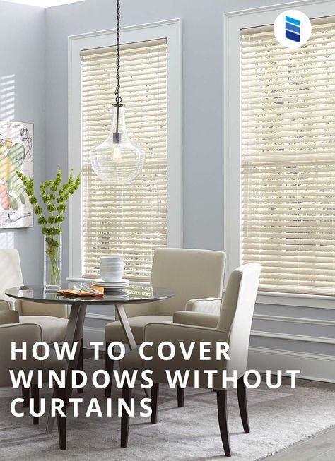 No Curtains On Windows Living Rooms, No Curtains On Windows Ideas, Cover Windows Without Curtains, Windows Without Curtains, Window Coverings Living Room, No Curtains, Curtain Alternatives, Classic Window, Traditional Windows