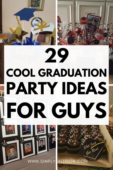 graduation party ideas for guys Boy Graduation Party, Graduation Party Ideas For Guys, High School Graduation Party Themes, Boys High School Graduation Party, Boys Graduation Party, High School Graduation Party Decorations, Graduation Party Table, Backyard Graduation Party, Outdoor Graduation Parties