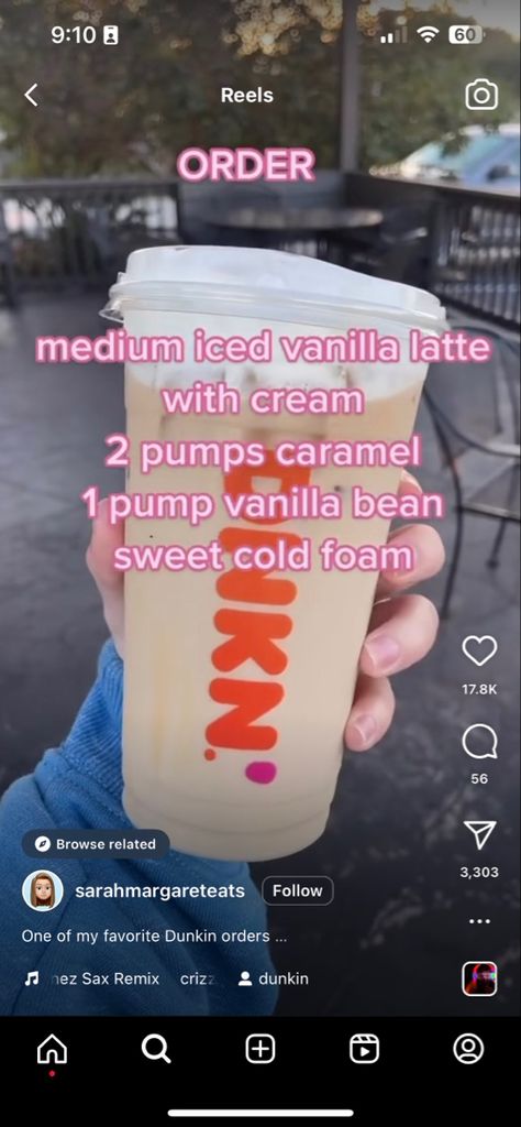 Good Drinks At Dunkin, What Drink To Get From Dunkin, Biggby Secret Drinks, Must Try Dunkin Drinks, Dunkin Sweet Drinks, Yummy Dunkin Iced Coffee Orders, Non Coffee Dunkin Drinks, Drinks To Get From Dunkin, Dunkin Iced Coffee Drinks