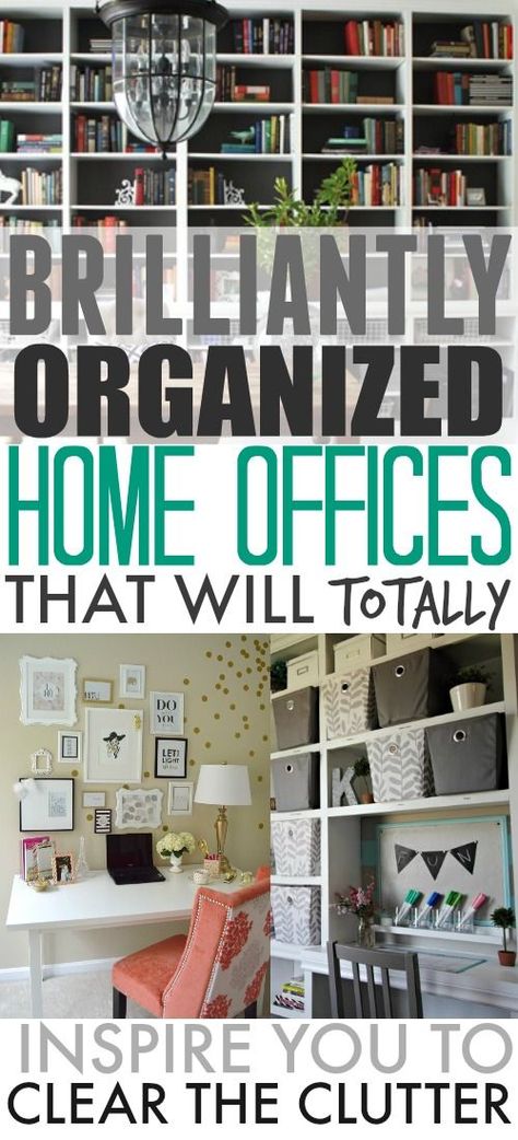 Wow! I need to get organizing! These organized offices are so inspiring! Organized Home Office, Office Organization Tips, An Organized Home, Clear The Clutter, Organized Home, Organisation Hacks, Ideas Para Organizar, Office Crafts, Small Home Office