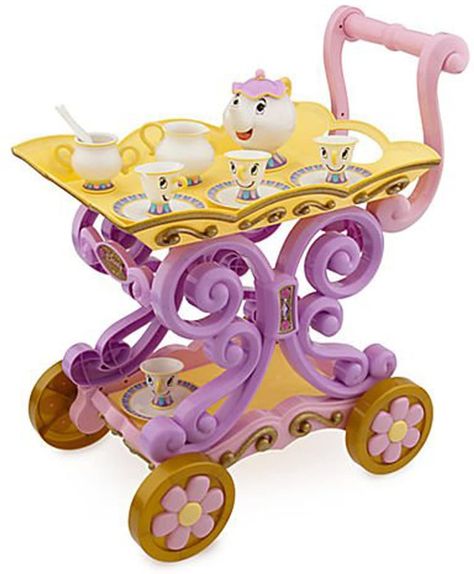 Mrs Potts And Chip, Magical Tea, Toy Tea Set, Mrs Potts, Toy Playsets, Retro Revival, Tea Cart, Disney Princess Belle, Belle Disney