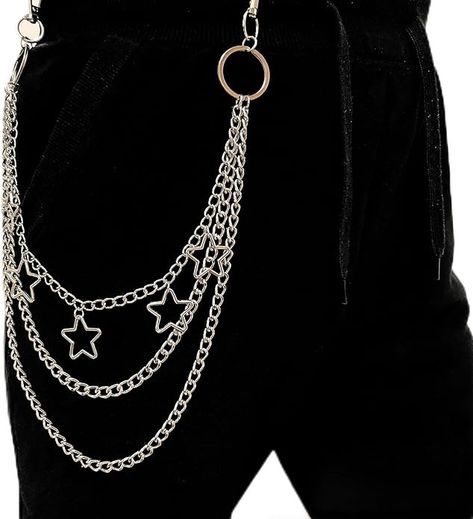 Amazon.com: Generic Trouser Chains, Jean Chains Goth Accessories Pant Chain Punk Acrylic Coloured Trouser Chain for Pants (Style 3), silver : Clothing, Shoes & Jewelry Jeans With Chains On The Side, Jean Chains, Chain For Pants, Trouser Chain, Jeans With Chains, Chain Jeans, Silver Clothing, Jeans Chain, Casual Punk