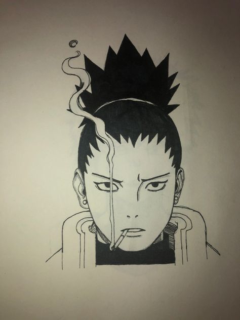 #art #sketch #shikamaru Anime Face Drawing, Naruto Painting, Weird Drawings, Naruto Sketch Drawing, Naruto Sketch, Naruto Drawings, Desen Anime, Art Parody, Fotografi Alam Semula Jadi