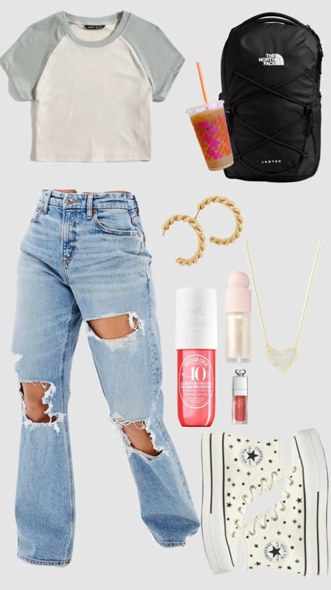 Back To School Outfits Inspiration, Outfit Ideas Home Casual, Aestethic Outfits For School, High School Outfit Inspo 2023, Cute Outfits For Fifth Graders, Junior Outfits For School, Cute Jeans Outfits For School, School Outfits For 3rd Graders, Grade 8 Outfits