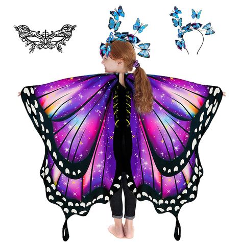 Butterfly Costume Kids, Girls Butterfly Costume, Butterfly Wings Costume, Fairy Wings Costume, Toddler Dress Up, Butterfly Party Favors, Butterfly Fairy Wings, Pretend Play Costumes, Butterfly Costume