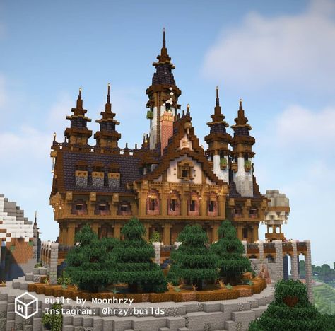 Wooden Castle Minecraft, Minecraft Manor, Minecraft Medieval House, Minecraft Mansion, Minecraft Structures, Bangunan Minecraft, Minecraft Farm, Minecraft Cottage, Cool Minecraft Creations